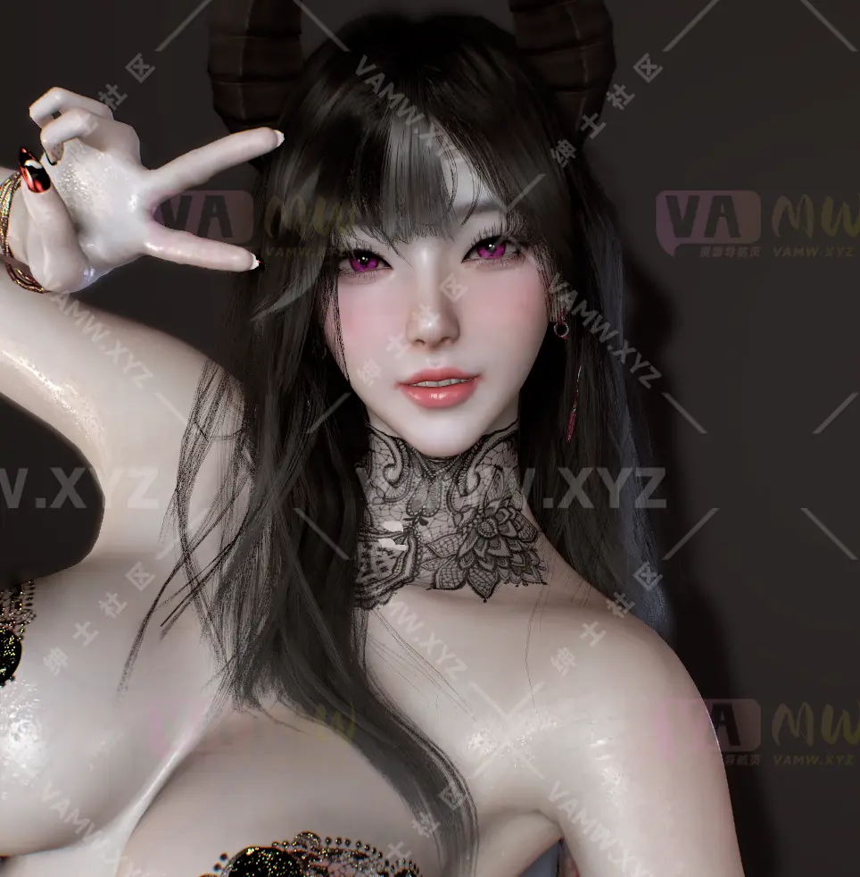 人物Looks-VAM虚拟女友游戏人物-lulu.魅魔小恶魔形态.1