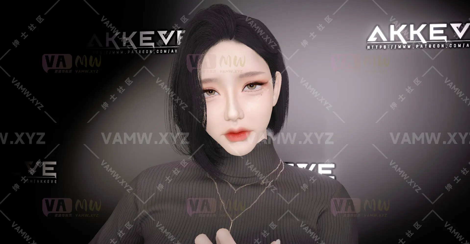 人物Looks-VAM虚拟女友游戏人物-AKKEVE.Ji_Yun.2/Character Looks-VAM Virtual Girlfriend Game Character-AKKEVE.Ji_Yun.2-VAM资源站